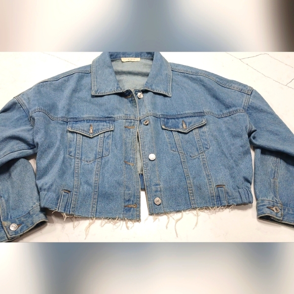 Mable Denim Cropped Jacket, Medium size, pre-owned excellent condition - Picture 1 of 7